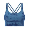 LU-002 Tie Dye Sport Bra Cross Back Yoga Tank Camis Vest Gym Clothes Women Underwears Paddes Crop Tops Running Fitness Workout Wear