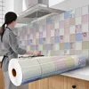 Wallpapers Kitchen Oil-proof Sticker Self-adhesive Waterproof Tile Countertop High Temperature Resistant Wallpaper Peel And Stick WallMural