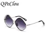 Sonnenbrille QpeClou 2021 Vintage Kleine Raute Frauen Marke Designer Retro Metall Gradienten Sonnenbrille Männer feminino1