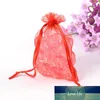 100pcs Rectangle Organza Bags for Jewelry Packaging Cyan Wedding Gift Pouches 8x10cm