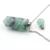 Collana Bottiglia di profumo Gemme naturali Pietra Diffusore di olio essenziale Quarzo Fluorite Pendenti Collane a catena con ciondoli a punta da donna