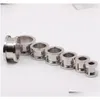 100Pcs/Lot Mix 2-10Mm Cheap Jewelry~Stainless Steel Screw Ear Plug Flesh Tunnel Piercing Body Jewelry 9Mgx0