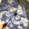 新しいヴァンゴッホオイルペインティング傘雨レイン女性ブランドパラガスクリエイティブアーツパラソル女性太陽と雨umbrellas 201116