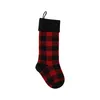 Santa Claus Present Plaid Stocking Sticka julstrumpor Juldekorationer Plaid Socks Barn godis Presentförvaring Väskor EEA2145