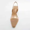 Dress Shoes Spring chunky heel pointed toe women slingbacks close toe women dress shoes 220315