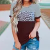 T-shirt de mode femmes Leopard Patchwork Tops Tee Femme ropa mujer 2020 T-shirt vintage femme camisetas Plus Size Tee 3XL T200525