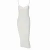 Midi Slip Dress Women Strap Tight Dress Y2K Sexig Backless Off Shoulder Damkläder Sommar 2022 Tube Top Eleganta Klänningar Y220304