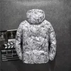 Hommes Casual Down Jacket Winter Boutique Blanc Canard Down Épais Chaud Mode Imprimer Mens Slim À Capuchon Blanc Noir Down Manteau 201127