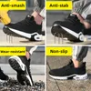 Breathable Men Safety Boot Steel Toe Anti-puncture Work Sneakers Indestructible Ryder Shoes 201019