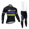 Cycling Jersey Kit 2020 Pro Team Movistar Winter Thermal Fleece Cycling Clothing 9D Gel Padded Bib Pants Set Ropa Ciclismo Inviern2309170
