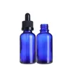 Empty Glass 30ml Dropper Bottle Blue Oil Perfume Bottles Glass With Black White Childproof Lids Glass Pipette Bottles 660pcs