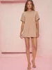 Contrast Lettuce-Edge Mini T-Shirt Dress SHE