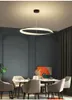 Lampade a sospensione a led moderne per tavolo da pranzo Soggiorno Cucina Loft Ufficio Negozio Lampadario a sospensione nero Illuminazione interna