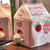 Strawberry Milk Banan Milk Cat Bed Cat House 20111101237640242