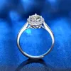 Bague Moissanite 1 Carat pour femmes, argent massif 925 plaqué rhodium, bijoux de mariage de luxe avec certificat, cadeau féminin