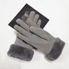 Rękawice Designer Australia PU Skóra Zimowa Polar Rękawiczki Kobiety Dziewczyny Outdoor Ciepłe Rękojeżne Mittens Trendy List Wiatroodporny Mitts Party Favor
