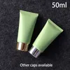 50ml Frost Plastic Soft Bottle Matte Green 50g Cosmetic Cream Facial Cleanser Container Toothpaste Lotion Tube