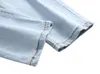 Modne męskie kwiaty dżinsowe haft szczupły dopasowanie proste swobodne dżinsy męskie men dżinsowe spodnie podarte hole homme pant275l
