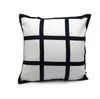 Blank Sublimation Pillow Case 40 * 40cm Black Grid Transfer Transfer Throw Cushion Cover Home Sofa Pillowcases CCA12601 60PCS