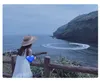 Damen handgefertigte natürliche Strohhut Sommer Strand Hut für Frauen Männer Panama Kappe Mode konkave flache Protetion Visier Sonnenboot Hüte 220311