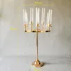 Decoração Acrílico Candelabro 8 Armas Cristal Candlestick Cristal Vela Stands para Mesa De Casamento Centerpieces Center Peças Senyu922