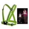 Safety Gear Night Sports Running Reflective Vest Clothing Hög Synlighet Justerbar elastisk stripjacka för trafikcykel