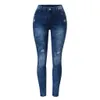 Jeans taille haute pour femmes Slim Stretch Denim Jean Slim Stretch Faux Poche Skinny Push Up Jeans Femme D # 201106