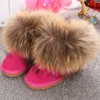 Oryginalne skórzane buty dziecięce dla dzieci buty śnieżne naturalny lis fur