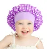 Baby Silky Satin Band Band Bonnet Elástico Cute Headwear Crianças Ajustável Cuidados Cuidados Caps NightCap Dormir Capa de Cabelo