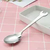 Creative Wrench Shape Tableware Home Kitchen Stainless Steel Fork Spoon Gift Fruit Dessrt Salad Forks Cutlery wholesale LZ0830