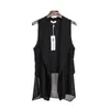 lungo cappotto nero sleeveless