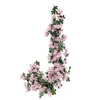 Luyue 1.7m flor cordas artificiais wisteria videira guirlanda plantas folhagem para casa arrastando flor flor falsa flor pendurado parede lj200910