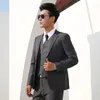 Мужские костюмы Slim Fit Business Forcial Classic Classic Suit Wedding Groom Party Prom Onledraded сплошной цвет черный серый темно-синий 201106