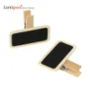 Mini Blackboard Wood Message Slate Rechthoek Clip Panel Kaart Memo's Label Plan Prijs Tag Display Snap Pot Bloem Naamplaat