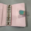 A6 Notebook Binder Glitter Bloco de Notas 19 * 13cm Loose Folha Notebooks 9 Cores Sem Papel Pu Faux Couro Capa Arquivo Pasta Espiral