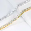 2021 Cubic Zirconia Tennis Armband för kvinnor Män Guldfärg Iced Out Crystal Charm Tennis Armband Bangle Man Bijoux Jewelry9111484