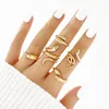 S2704 bijoux de mode Knuckle Ring Set serpents géométriques empilables anneaux Midi anneaux ensembles 5 pièces/ensemble