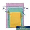 Candy Color Jute Jewellry Packing Pouches 50pcs / Lot Julklapp Bag Party Decor Sachet Drawstring Pocket kan skräddarsy logotyp