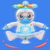 라이딩 장난감 전기 로봇 360도 가벼운 음악 어린이와 함께 춤추는 의사 인물 아기 대화식 크롤링 훈련 자동차 로봇 enfant