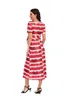 New European and American digital printed women's wear new V-neck short sleeve split maternity dress spot 6189 G220309