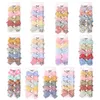 Hair Clips For Girls Baby Kids Bowknot Floral Flower Barrettes Grosgrain Hairpins Clippers Dovetail Bow headwear Festival Hair Accessories 5pcs/set YL1615J