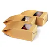 8*15.5cm Kraft paper Transparent window Plastic lining gift nut Environmental protection General box seal Self-supporting Wrapping gsh