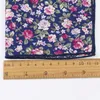 Rose wąski krawat Zestaw Hankerchief 100 Bawełniane krawaty tekstylne Pocket Square Printing Kwiatowy krawat Klasyczny chuda krawat kwiat11079326