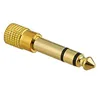 Conectores banhados a ouro 6,5 mm 1/4 "plugue masculino para 3,5 mm 1/8" Adaptador de conversor de fone de ouvido de fone de ouvido de 1/8 "para microfone para microfone