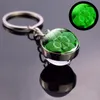 Keychains Luminous Clover Keychain Glowing Crystal Ball Key Chain St Patricks Day Gifts Irish Pendant Jewelry Fred22