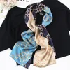 Superb Fashion Women Natural-Silk Cravat Scarf StripThinnarrow Square Dubbelsidiga små halsdukar 145 15 Kvinnor Spunautumn Acces237E