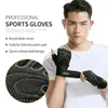 Strong Fitness Gym Half Finger Gloves Weight Lifting Dumbbell Fitness Exercise Non-Slip Building Sports Training Protect Gloves Q0107