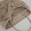 여성 패션 코듀로이 숄더 가방 대용량 여성 토트 핸드백 접는 재사용 쇼핑백 얇은 스트랩 천 가방 S25