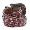 Ceinture Bb Simon de haute qualité pour femmes et hommes, ceintures de styliste avec strass scintillants, grande boucle en cuir