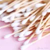 100pcspack Bamboo Cotton Buds مسحات Medical Medical Cleaning Wood Sticks أدوات صحية